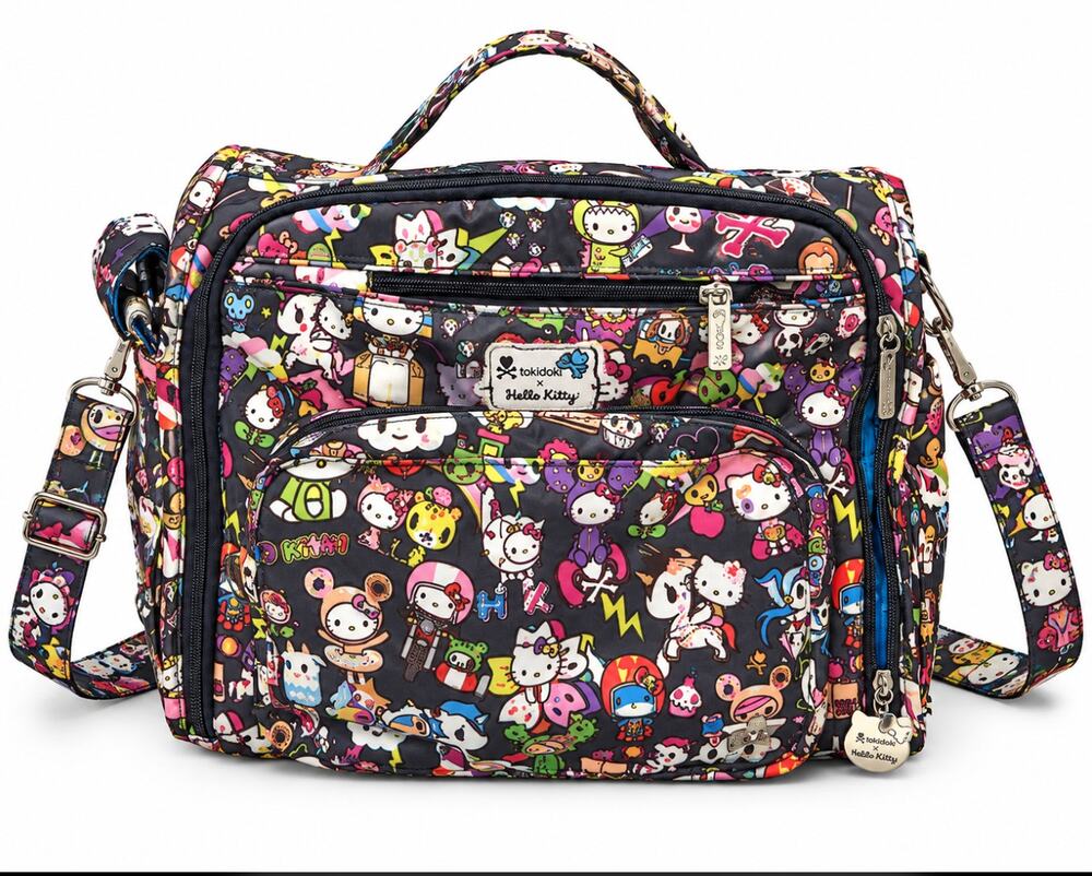 JuJuBe x Tokidoki x Hello Kitty Convertible Diaper Bag Black Kawaii Sanrio EUC